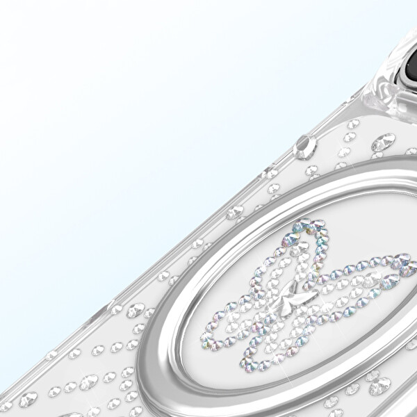 Başkenttekno iPhone 17 Pro Max Premium Kristal Taş İşlemeli MagSafe Özellikli Darbe Emici Mova Telefon Kılıfı