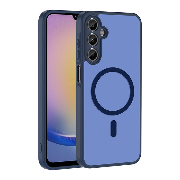 Başkenttekno Samsung Galaxy A14 Uyumlu Kılıf Mat Magsafe Şarj Hassas Butonlu Yumuşak Kenarlı Premium Kapak Lacivert