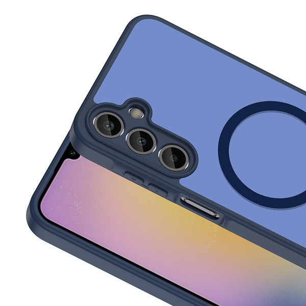 Başkenttekno Samsung Galaxy A14 Uyumlu Kılıf Mat Magsafe Şarj Hassas Butonlu Yumuşak Kenarlı Premium Kapak Lacivert