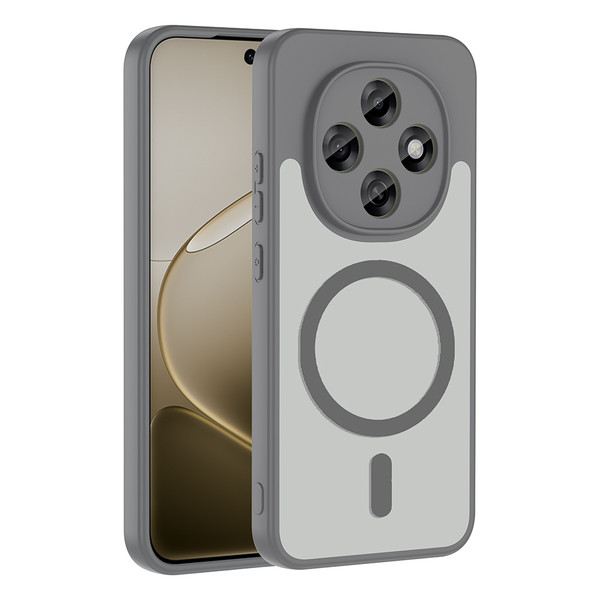 Başkenttekno Oppo A6 Pro Uyumlu Kılıf Mat Magsafe Şarj Hassas Butonlu Renkli Yumuşak Kenarlı Premium Babet Kapak Gri