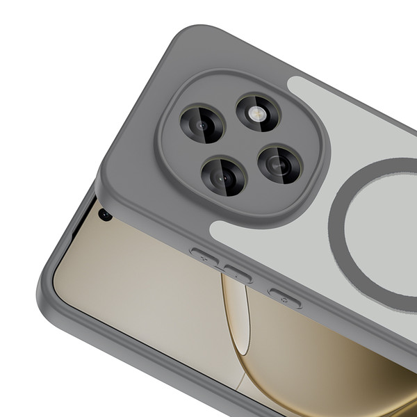 Başkenttekno Oppo A6 Pro Uyumlu Kılıf Mat Magsafe Şarj Hassas Butonlu Renkli Yumuşak Kenarlı Premium Babet Kapak Gri