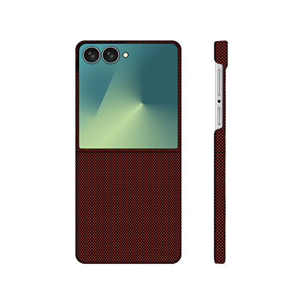 Başkenttekno Samsung Galaxy Z Flip 7 Uyumlu 400D M-Safe Şarj Özellikli Kılıf Premium Paris Zerre Sert Bordo