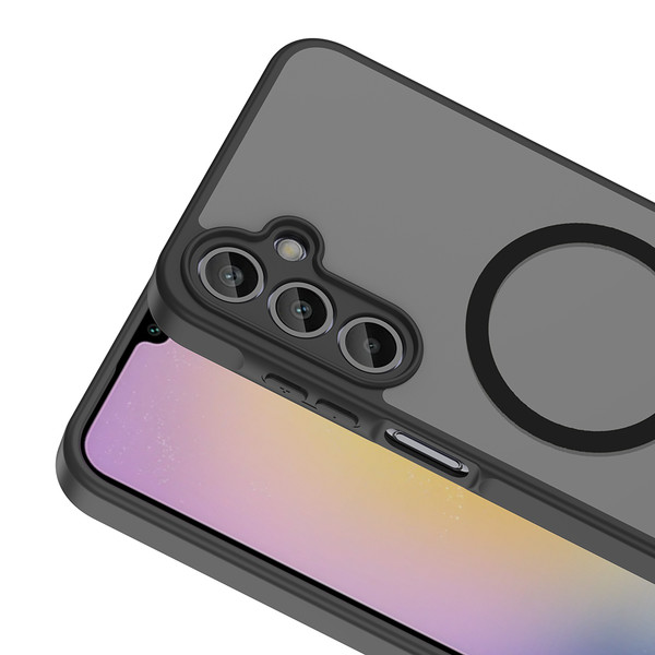 Başkenttekno Samsung Galaxy A14 Uyumlu Kılıf Mat Magsafe Şarj Hassas Butonlu Yumuşak Kenarlı Premium Kapak Siyah