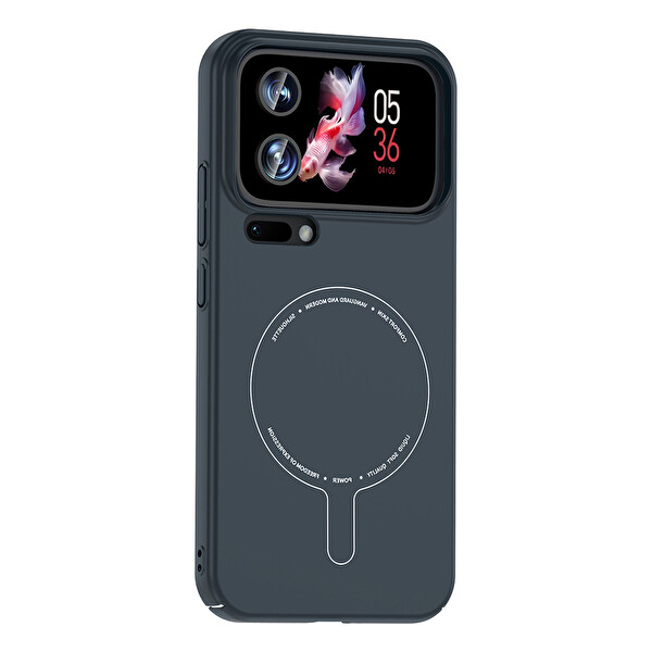 Başkenttekno Xiaomi 17 Pro Uyumlu MagSafe Özellikli Elio Kamera Korumalı Sert Kapak Kılıf Lacivert
