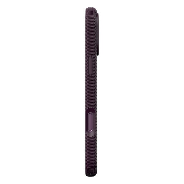 Başkenttekno iPhone 18 Pro Max Kılıf MagSafe Şarj Özellikli Çizgi Desenli Kumaş Dokulu Lorin Kapak Bordo