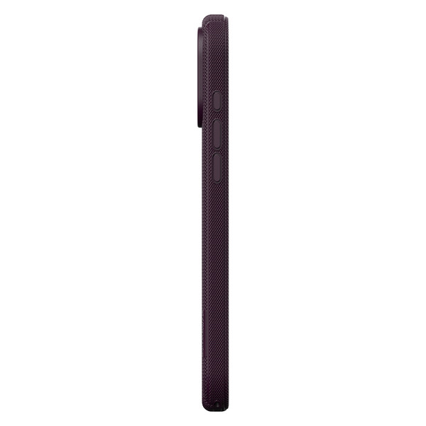 Başkenttekno iPhone 18 Pro Max Kılıf MagSafe Şarj Özellikli Çizgi Desenli Kumaş Dokulu Lorin Kapak Bordo