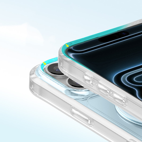 Başkenttekno iPhone 18 Pro Premium Kristal Taş İşlemeli MagSafe Özellikli Darbe Emici Mova Telefon Kılıfı Mavi