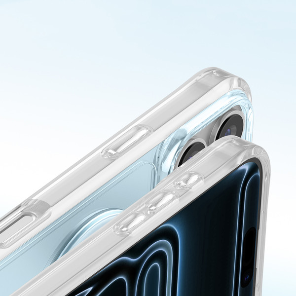 Başkenttekno iPhone 18 Pro Premium Kristal Taş İşlemeli MagSafe Özellikli Darbe Emici Mova Telefon Kılıfı Mavi