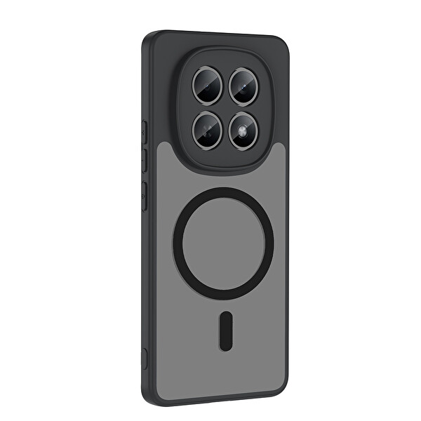 Başkenttekno Xiaomi Redmi Note 15 5G Uyumlu Kılıf Mat Magsafe Şarj Hassas Butonlu Yumuşak Kenarlı Babet Kapak Siyah