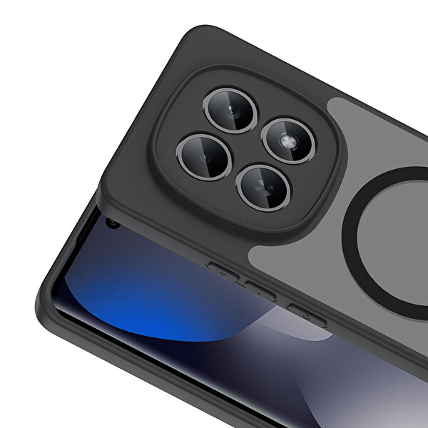 Başkenttekno Xiaomi Redmi Note 15 5G Uyumlu Kılıf Mat Magsafe Şarj Hassas Butonlu Yumuşak Kenarlı Babet Kapak Siyah