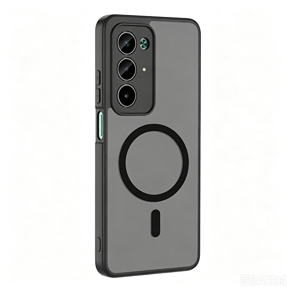 Başkenttekno Xiaomi Redmi 15 Uyumlu Kılıf Mat Magsafe Şarj Hassas Butonlu Yumuşak Kenarlı Premium Babet Kapak Siyah