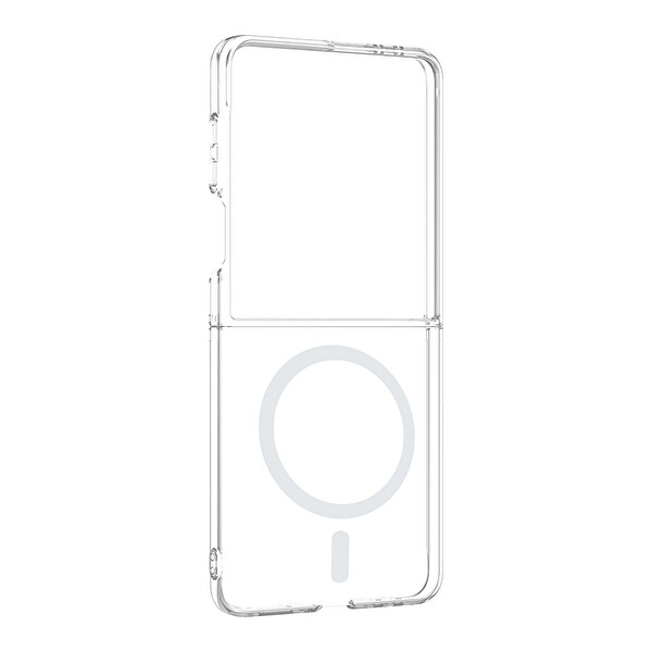 Başkenttekno Samsung Galaxy Z Flip 7 Uyumlu Kamera Korumalı MagSafe Şarj Şeffaf Sararmaz London Sert Plastik Şeffaf