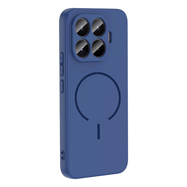 Başkenttekno Xiaomi 17T Pro Meta Lansman Magsafe Kamera Korumalı içi Kadife Yumuşak Renkli Süet Silikon Lacivert
