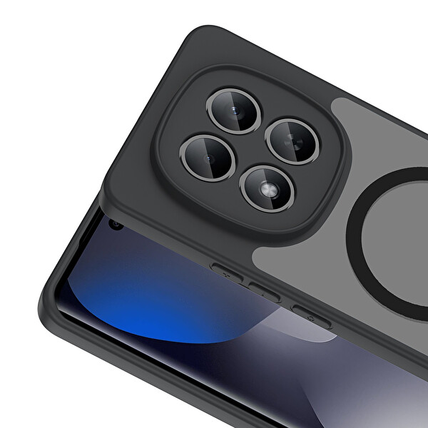 Başkenttekno Xiaomi Redmi Note 15 Pro 4G Uyumlu Kılıf Mat Magsafe Şarj Hassas Butonlu Yumuşak Kenarlı Babet Siyah