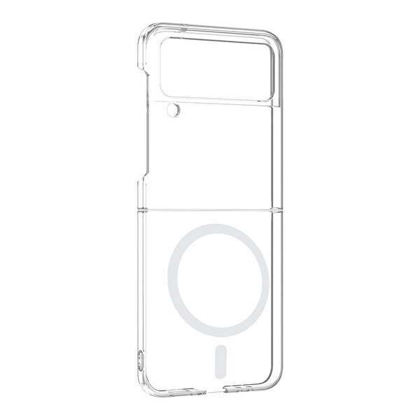 Başkenttekno Samsung Galaxy Z Flip 4 Uyumlu Kamera Korumalı MagSafe Şarj Şeffaf Sararmaz London Sert Plastik Şeffaf
