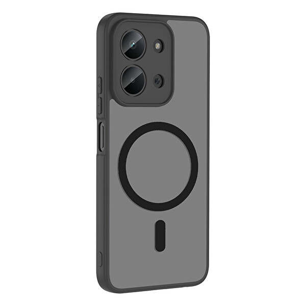 Başkenttekno Xiaomi Redmi 15C Uyumlu Kılıf Mat Magsafe Şarj Hassas Butonlu Yumuşak Kenarlı Premium Babet Kapak Siyah