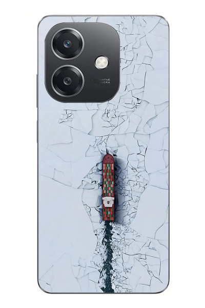Le Balvo Oppo A3 Uyumlu Yük Gemisi Baskılı Silikon Kılıf