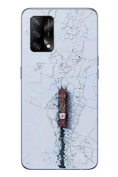 Le Balvo Oppo A74 Uyumlu Yük Gemisi Baskılı Silikon Kılıf