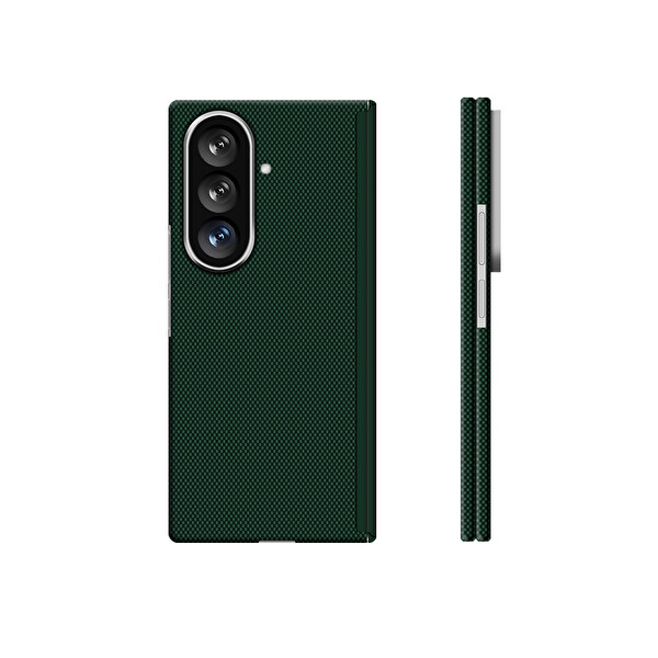 Başkenttekno Samsung Galaxy Z Fold 7 Uyumlu 400D M-Safe Şarj Özellikli Kılıf Premium Paris Zerre Sert Koyu Yeşil