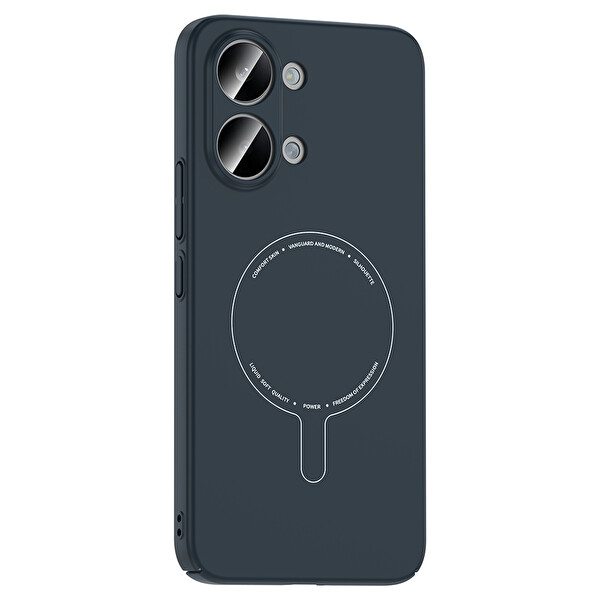Başkenttekno Xiaomi Poco X8 Pro Max Uyumlu MagSafe Özellikli Elio Kamera Korumalı Sert Kapak Kılıf Lacivert
