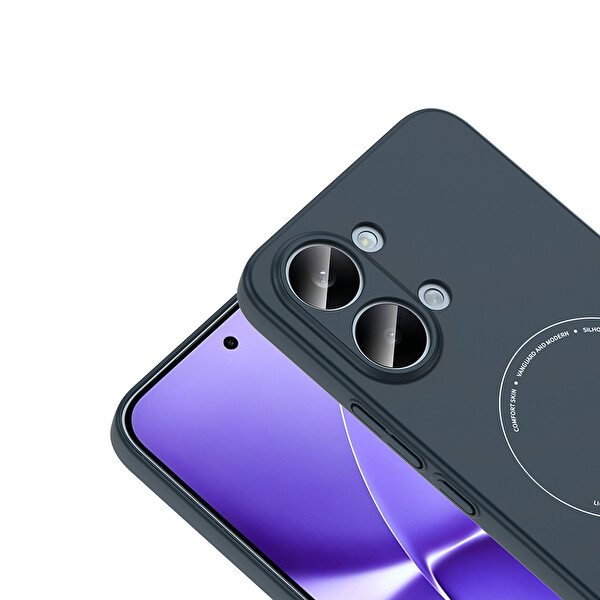 Başkenttekno Xiaomi Poco X8 Pro Max Uyumlu MagSafe Özellikli Elio Kamera Korumalı Sert Kapak Kılıf Lacivert