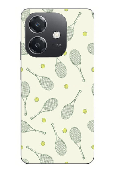 Le Balvo Oppo A3 Uyumlu Tenis Raketleri Baskılı Silikon Kılıf