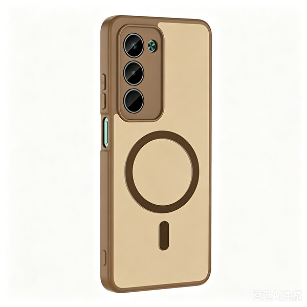 Başkenttekno Xiaomi Redmi 15 Uyumlu Kılıf Mat Magsafe Şarj Hassas Butonlu Yumuşak Kenarlı Babet Kapak Kahverengi