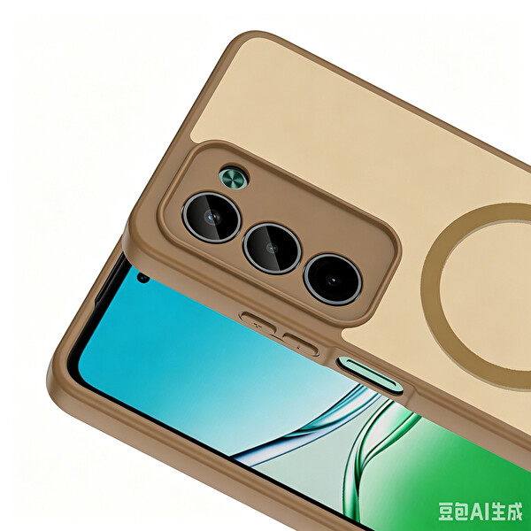 Başkenttekno Xiaomi Redmi 15 Uyumlu Kılıf Mat Magsafe Şarj Hassas Butonlu Yumuşak Kenarlı Babet Kapak Kahverengi