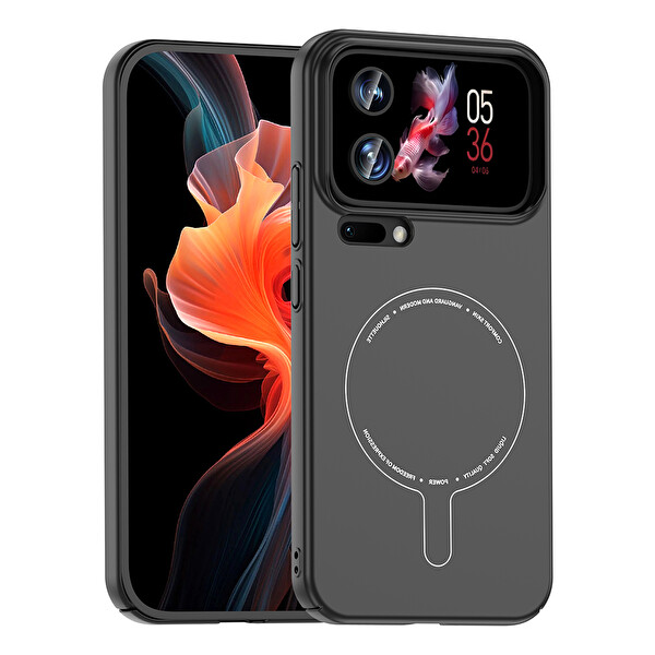 Başkenttekno Xiaomi 17 Pro Uyumlu MagSafe Özellikli Elio Kamera Korumalı Sert Kapak Kılıf Siyah