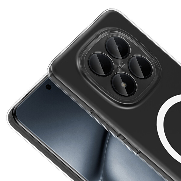 Başkenttekno Xiaomi Redmi Note 15 Pro Uyumlu Kamera Korumalı MagSafe Şarj Şeffaf Sararmaz London Sert Plastik Şeffaf