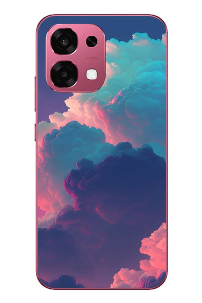 Le Balvo Oppo A6 PRO Uyumlu Renkli Doğal Bulutlar Baskılı Silikon Kılıf