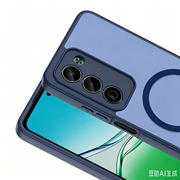Başkenttekno Xiaomi Redmi 15 Uyumlu Kılıf Mat Magsafe Şarj Hassas Butonlu Yumuşak Kenarlı Premium Babet Kapak Lacivert