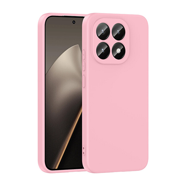 Başkenttekno Xiaomi 15T Uyumlu Kılıf Kamera Korumali Mara Lansman Kapak Açık Pembe