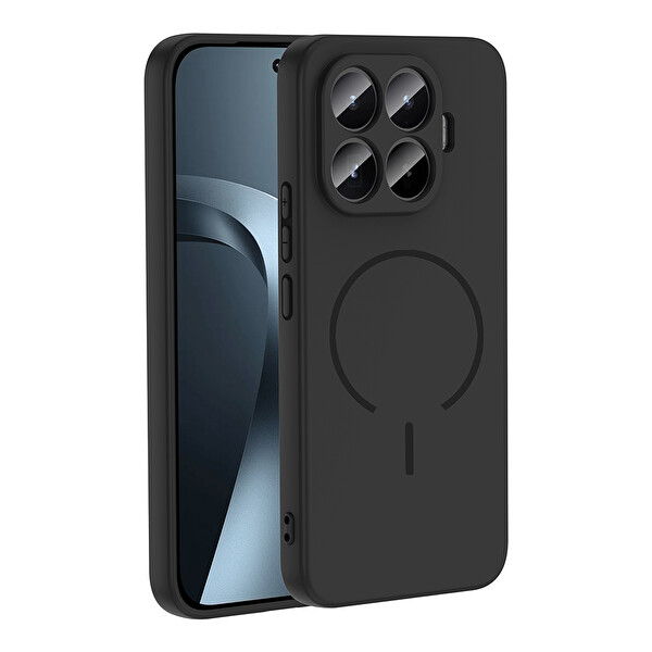 Başkenttekno Xiaomi 17T Pro Meta Lansman Magsafe Kamera Korumalı içi Kadife Yumuşak Renkli Süet Silikon Siyah