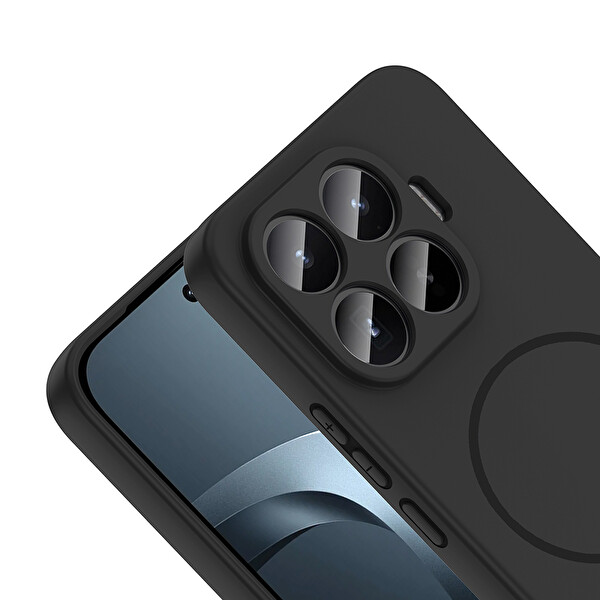 Başkenttekno Xiaomi 17T Pro Meta Lansman Magsafe Kamera Korumalı içi Kadife Yumuşak Renkli Süet Silikon Siyah