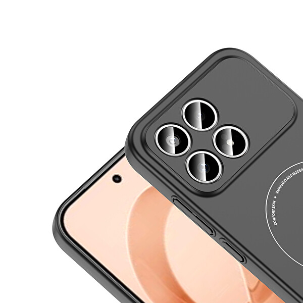 Başkenttekno Xiaomi Poco F8 Pro Uyumlu MagSafe Özellikli Elio Kamera Korumalı Sert Kapak Kılıf Siyah