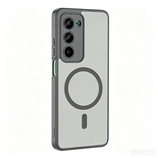 Başkenttekno Xiaomi Redmi 15 Uyumlu Kılıf Mat Magsafe Şarj Hassas Butonlu Yumuşak Kenarlı Premium Babet Kapak Gri