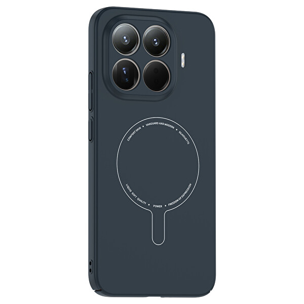 Başkenttekno Xiaomi 15T Pro Uyumlu MagSafe Özellikli Elio Kamera Korumalı Sert Kapak Kılıf Lacivert