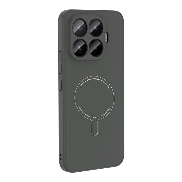 Başkenttekno Xiaomi 17T Pro Uyumlu MagSafe Özellikli Elio Kamera Korumalı Sert Kapak Kılıf Siyah