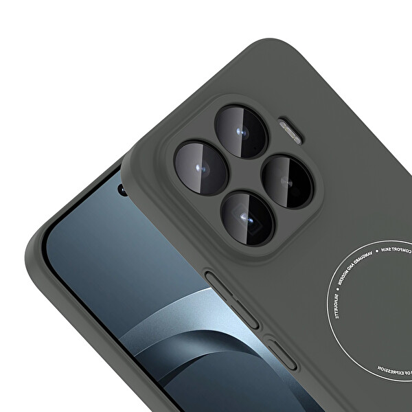 Başkenttekno Xiaomi 17T Pro Uyumlu MagSafe Özellikli Elio Kamera Korumalı Sert Kapak Kılıf Siyah