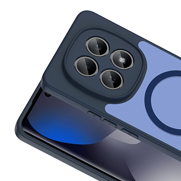 Başkenttekno Xiaomi Redmi Note 15 4G Uyumlu Kılıf Mat Magsafe Şarj Hassas Butonlu Yumuşak Kenarlı Babet Kapak Lacivert