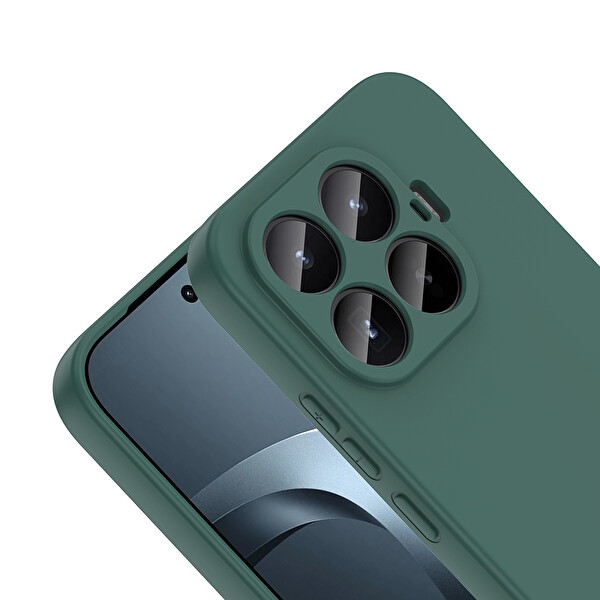 Başkenttekno Xiaomi 17T Uyumlu Kılıf Kamera Korumali Mara Lansman Kapak Koyu Yeşil