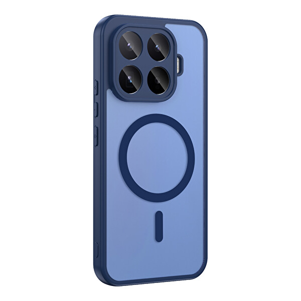 Başkenttekno Xiaomi 17T Pro Uyumlu Kılıf Mat Magsafe Şarj Hassas Butonlu Yumuşak Kenarlı Premium Babet Kapak Lacivert