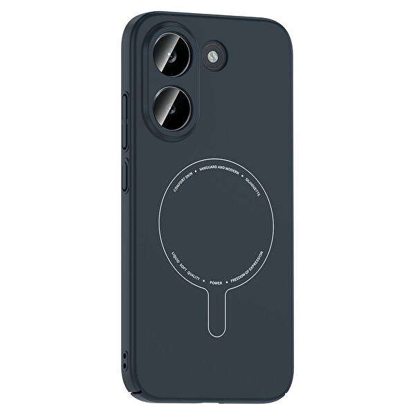 Başkenttekno Xiaomi Poco X8 Pro Uyumlu MagSafe Özellikli Elio Kamera Korumalı Sert Kapak Kılıf Lacivert