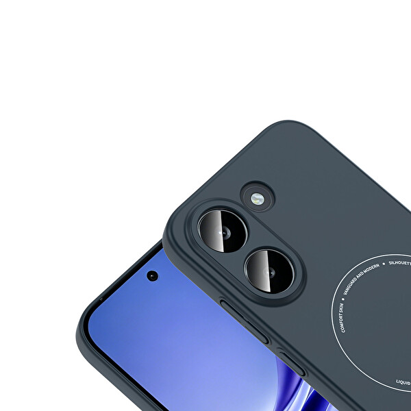 Başkenttekno Xiaomi Poco X8 Pro Uyumlu MagSafe Özellikli Elio Kamera Korumalı Sert Kapak Kılıf Lacivert