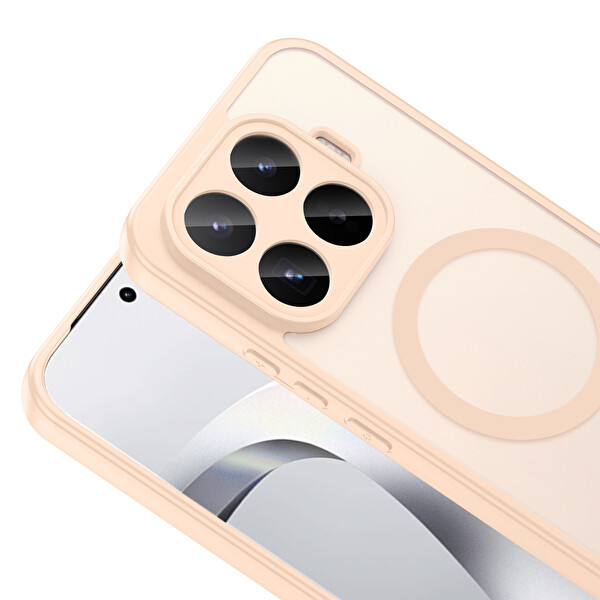 Başkenttekno Xiaomi 17T Pro Uyumlu Kılıf Mat Magsafe Şarj Hassas Butonlu Yumuşak Kenarlı Premium Babet Kapak Pembe