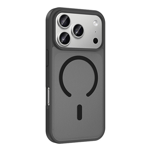 Başkenttekno iPhone 18 Pro Uyumlu Kılıf Mat Magsafe Şarj Hassas Butonlu Renkli Yumuşak Kenarlı Premium Kapak Siyah
