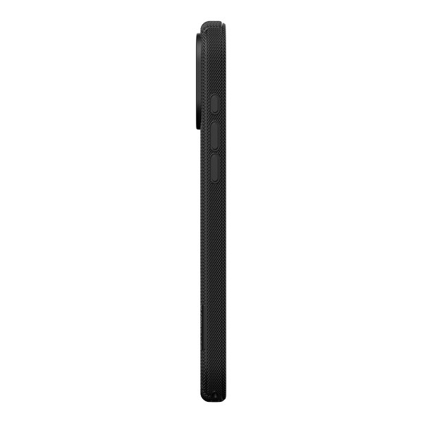 Başkenttekno iPhone 17 Pro Max Kılıf MagSafe Şarj Özellikli Çizgi Desenli Kumaş Dokulu Lorin Kapak Siyah