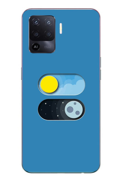 Le Balvo Oppo Reno 5 Lite Uyumlu Gece Gündüz Geçiş Baskılı Silikon Kılıf