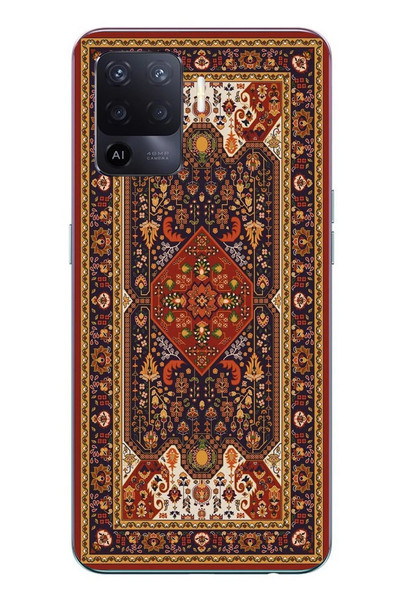 Le Balvo Oppo Reno 5 Lite Uyumlu Anadolu Motif Halısı Baskılı Silikon Kılıf